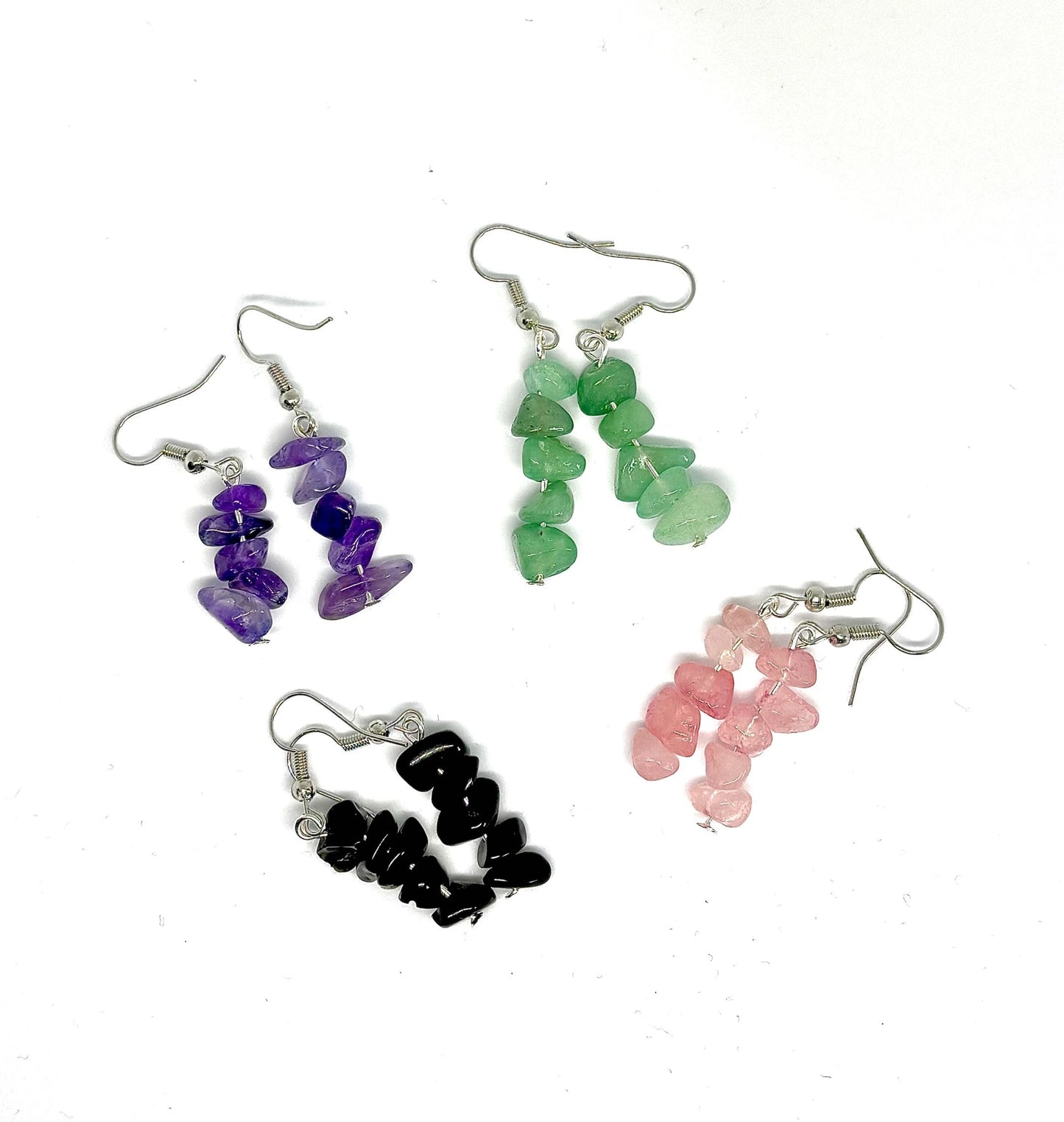 Silver Crystal Chip Earrings <3