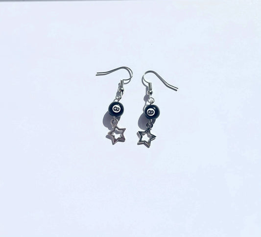 Lucky 8-Ball Star Earrings <3