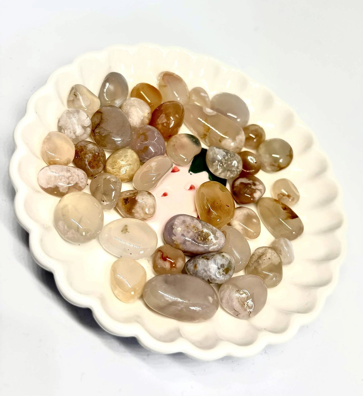 Small Cherry Flower Agate Tumble <3