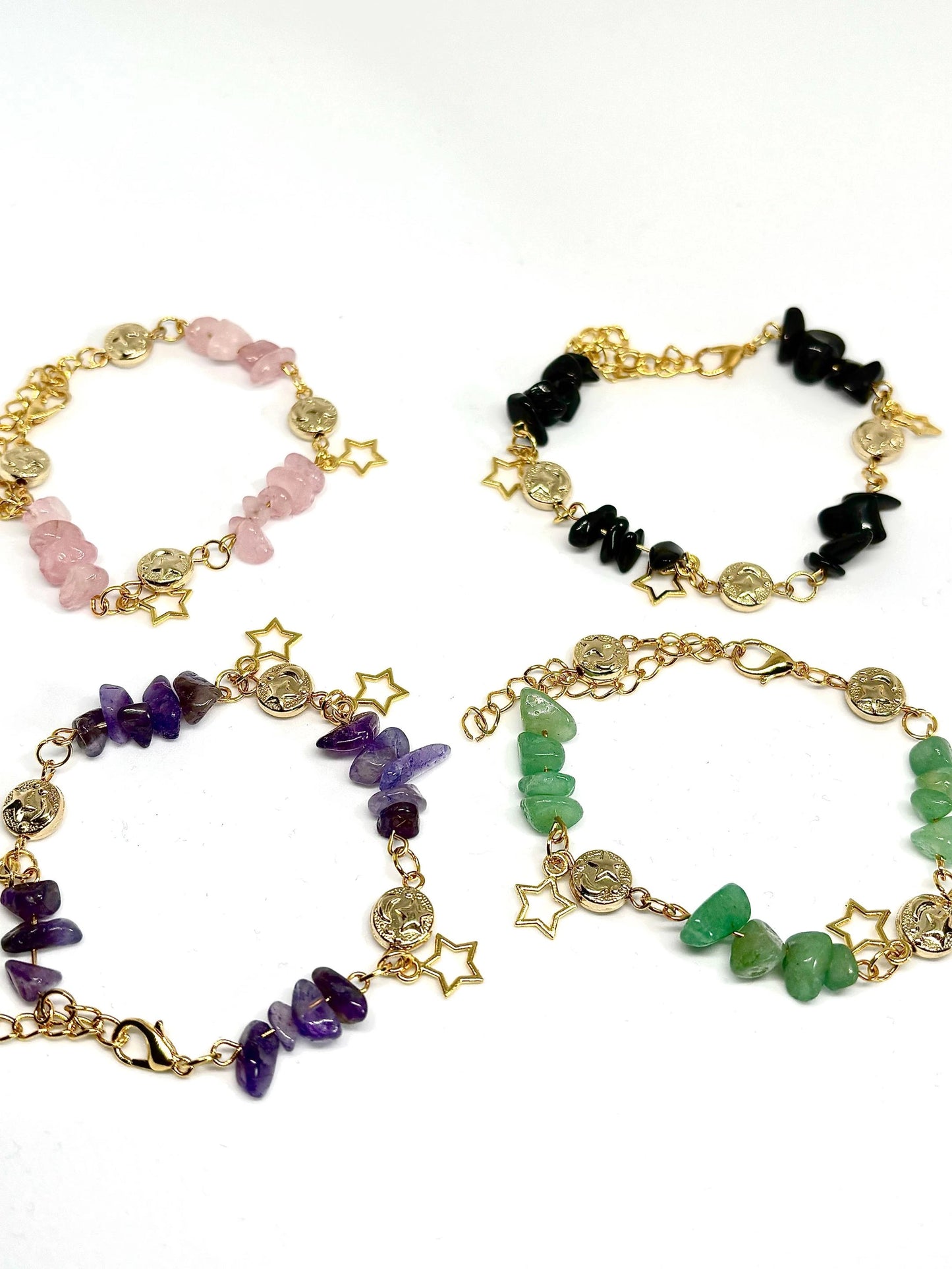 Gold Crystal Chip Bracelet <3