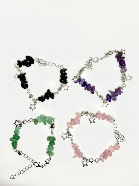 Silver Crystal Chip Bracelet <3