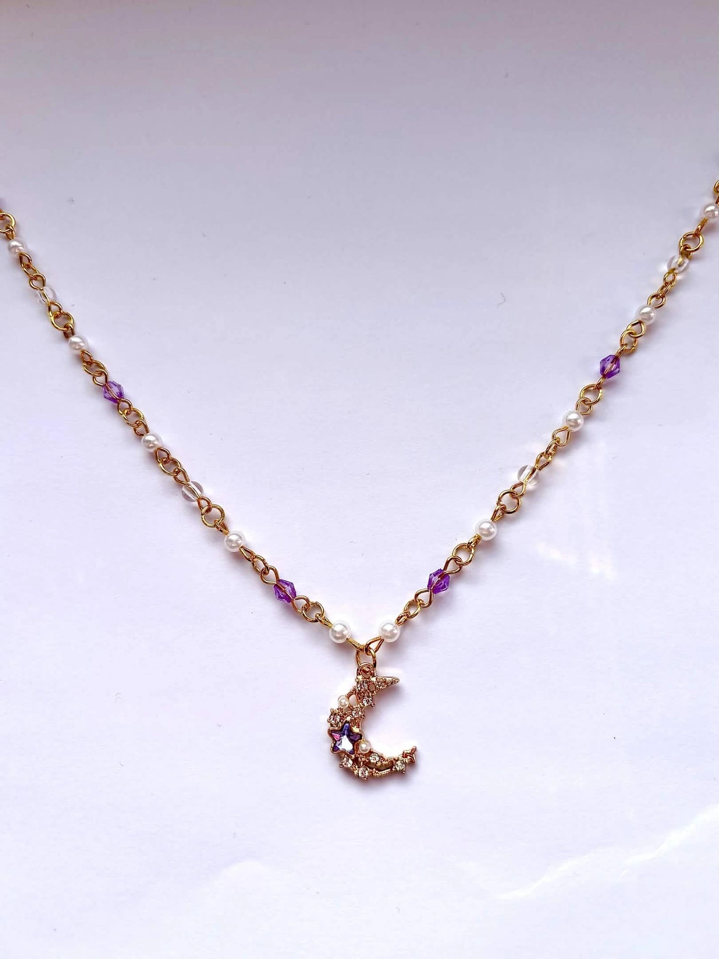 Celestial Pearl Moon Necklace <3