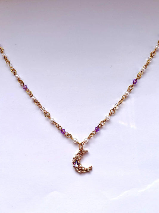 Celestial Pearl Moon Necklace <3