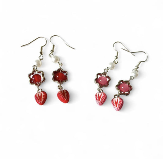 Sweetheart Strawberry Drop Earrings <3